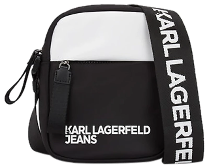 KARL LAGERFELD JEANS Men Essential Nylon Crossbody White/Black One size