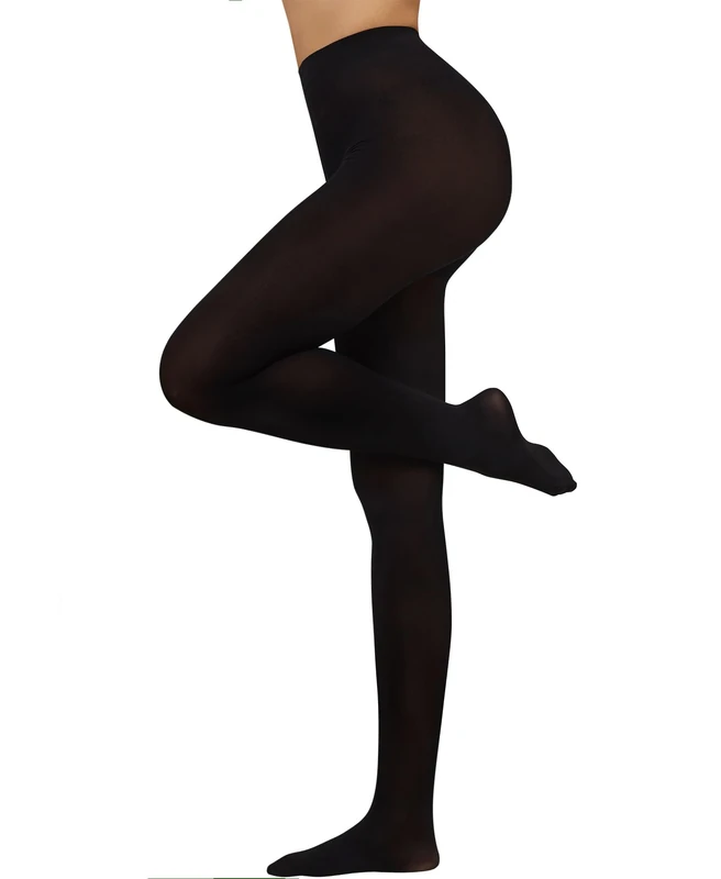 RSLOVE Women's Tights 80 Denier - Soft Pantyhose High Waist Stockings Black 2XL