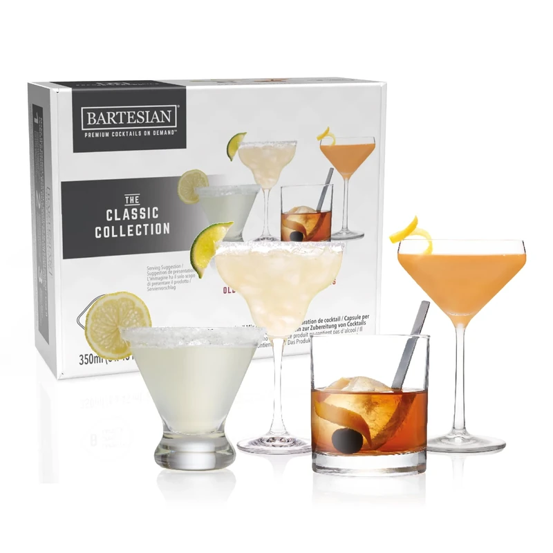 Bartesian Classic Collection Cocktail Mixer Capsules for Cocktail Machine – Home Bar Mixology Cocktails Mix Pod Capsule Set To Use With the Bartesian Cocktail Drink Maker Machine – Pack of 8