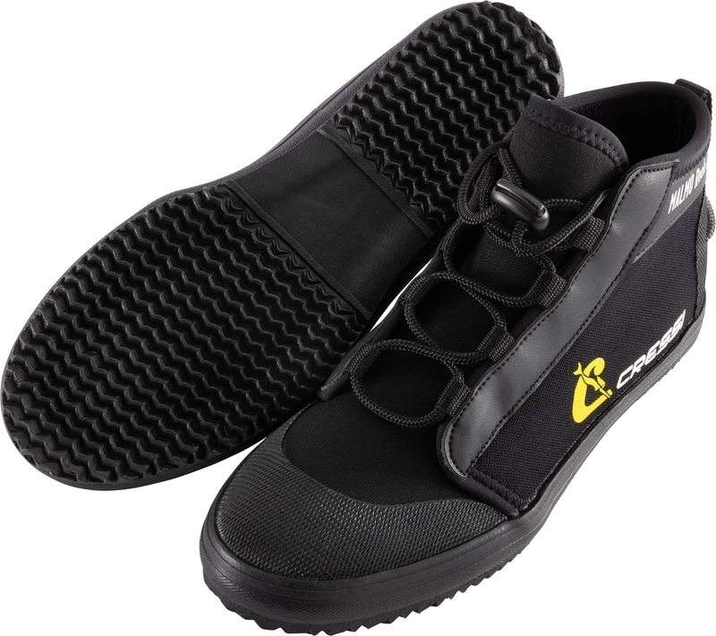 Cressi Malmo Rock Boots 3mm M - 3mm Black Neoprene Unisex Boots with Total Grip Hard Sole Maximum Protection for Diving and Various Water Activities, M
