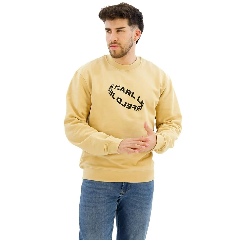 KARL LAGERFELD JEANS, Men's, Multi Ring Logo Sweat, Regular Fit, Beige, M