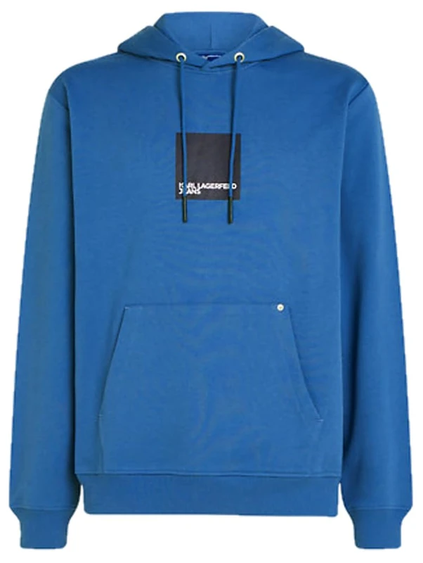 KARL LAGERFELD JEANS, Men's, Box Logo Hoodie, Regular Fit, Blue, XL