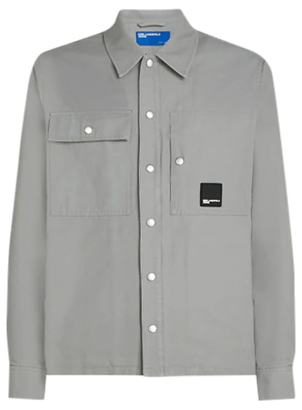 KARL LAGERFELD JEANS, Men's, Canvas Overshirt Jacket, Regular Fit, Grey, L