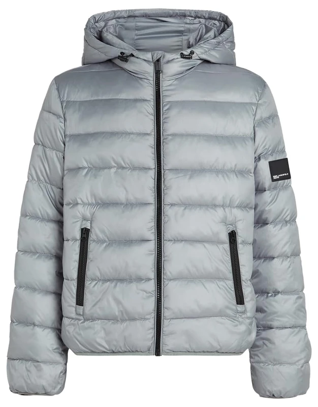 KARL LAGERFELD JEANS Men's Light Padded Jacket - Grey, XL