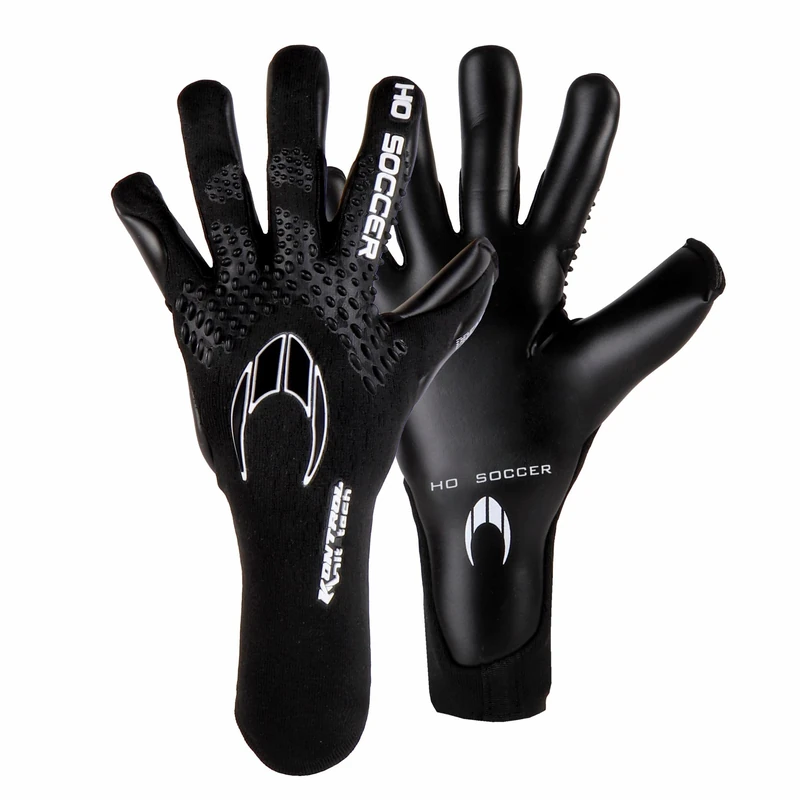 HO Soccer Premier Knit Tech Club Blackout Goalkeeper Gloves, Unisex Adult, Black 8.5
