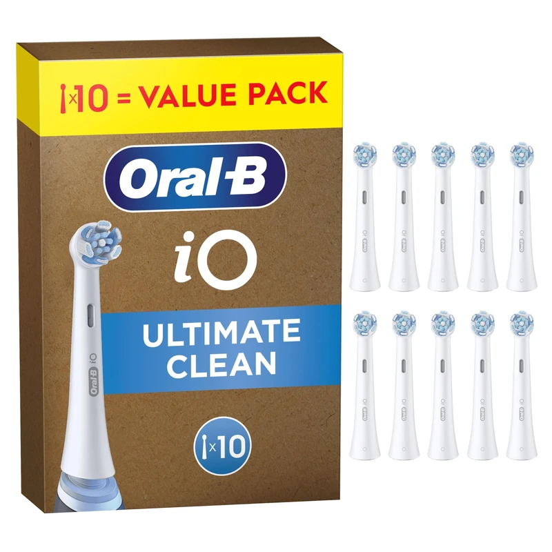 Oral-B iO Series Ultimate Clean, Original Replacement Round Brush Heads, with Crisscross Bristles for Advanced Deep Cleaning and Plaque Removal, Designed for Oral-B iO Electric Toothbrushes, 10