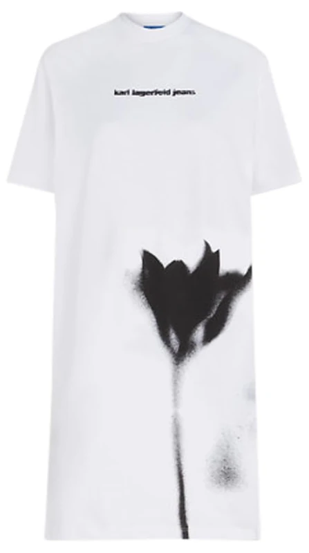 KARL LAGERFELD JEANS, Women's, Logo Tee Dress, Regular Fit, White, S
