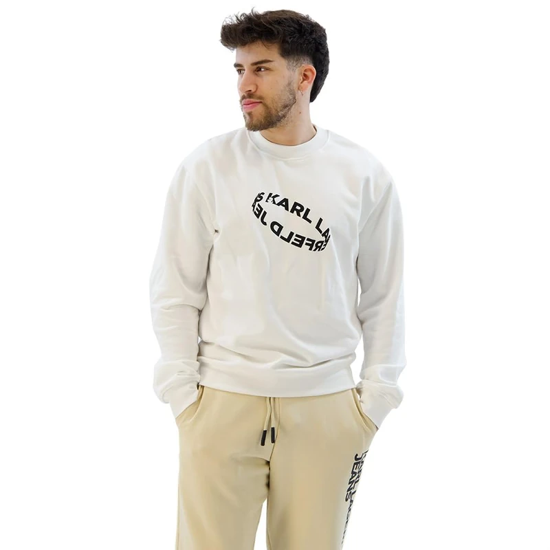 KARL LAGERFELD JEANS, Men's, Multi Ring Logo Sweat, Regular Fit, White, S