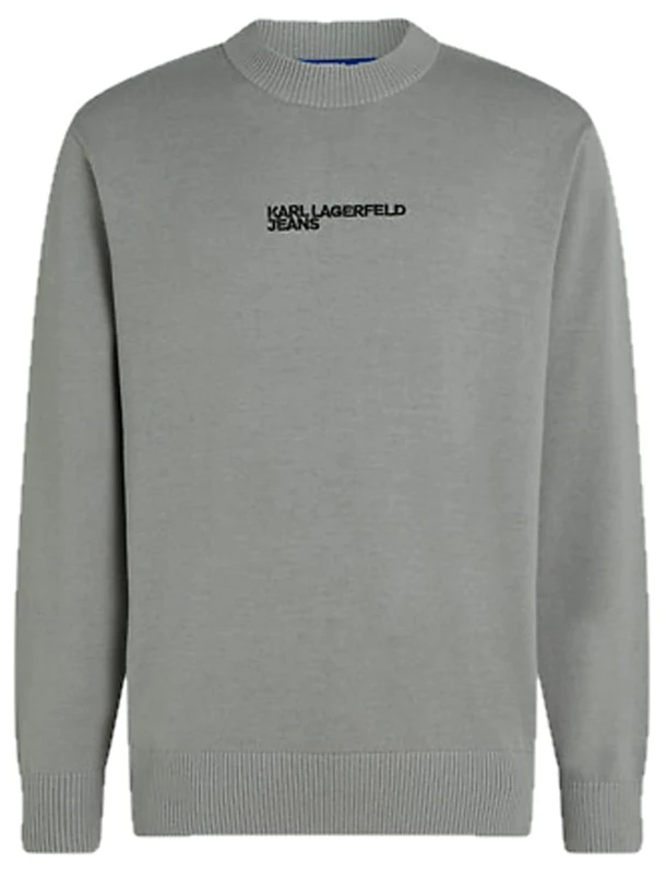 KARL LAGERFELD JEANS, Men's, Logo Knit Sweater, Regular Fit, Grey, XL