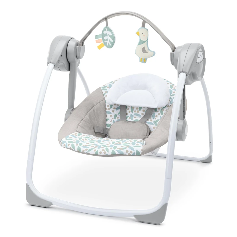 Ingenuity Portable Swing 2 Go - Endless Bloom - 6 Speeds - 10 Melodies - 2 Toys - 0-9M