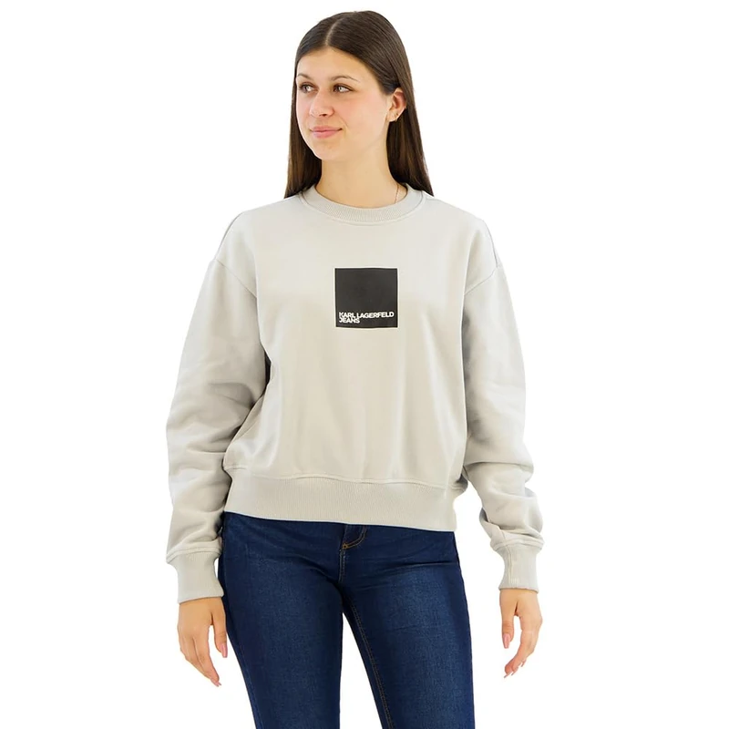KARL LAGERFELD JEANS, Women's, Box Logo Sweat, Regular Fit, Grey, M
