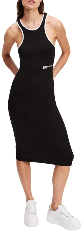 KARL LAGERFELD JEANS, Women's, Racer Milano Dress, Bodycon Fit, Black, XL - Image 1