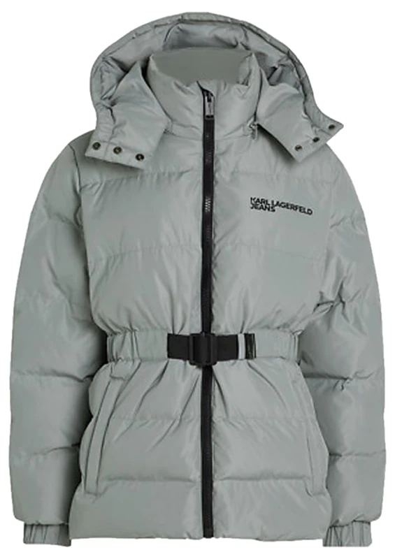 KARL LAGERFELD JEANS, Women's, Belted Puffer, Regular Fit, Grey, M