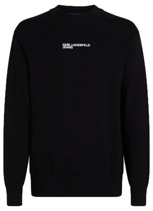 KARL LAGERFELD JEANS, Men's, Logo Knit Sweater, Regular Fit, Black, XL