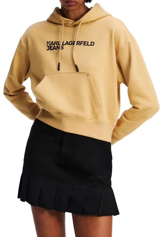 KARL LAGERFELD JEANS, Women's, Essentail Logo Hoddie, Regular Fit, Beige, S