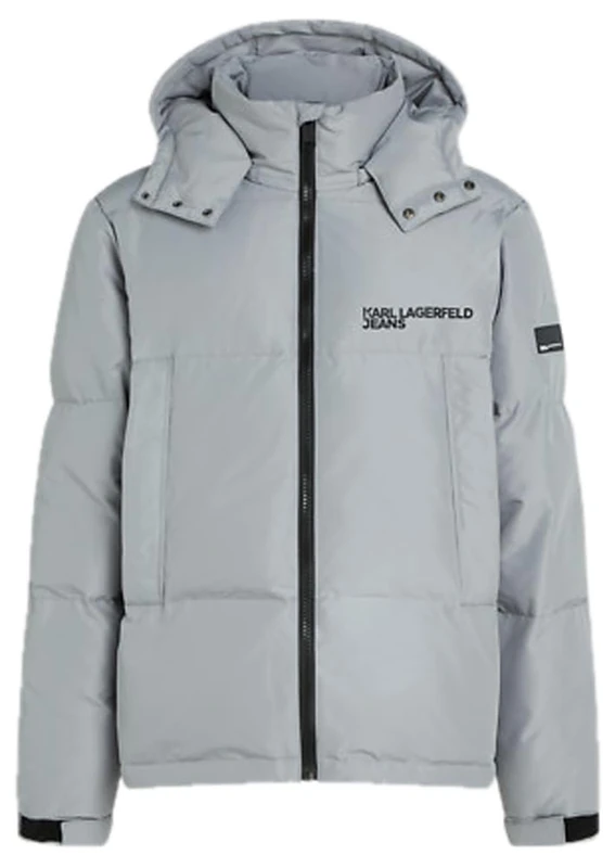 Karl Lagerfeld Jeans Men's Puffer Jacket - Grey, Size M