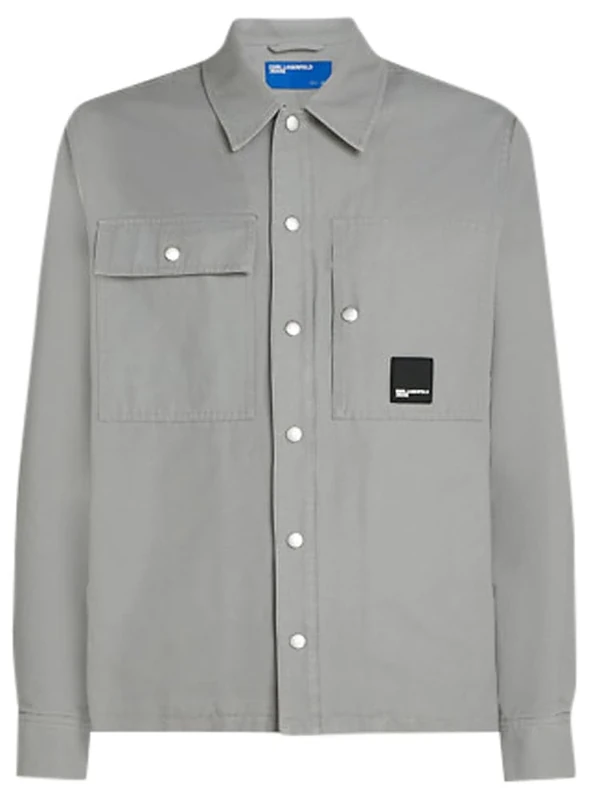 KARL LAGERFELD JEANS, Men's, Canvas Overshirt Jacket, Regular Fit, Grey, M