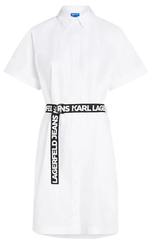 KARL LAGERFELD JEANS, Women's, Poplin Shirt Dress, Regular Fit, White, S