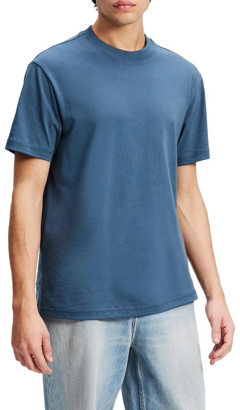 KARL LAGERFELD JEANS, Men's, Regular Short Sleeve Rubber Patch Tee, Regular Fit, Blue, S