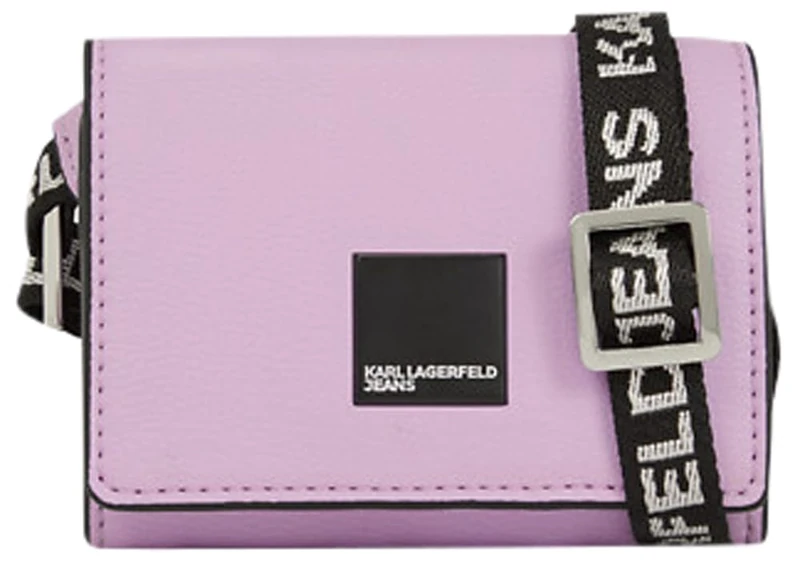 KARL LAGERFELD JEANS, Women's, Box Logo Crossbody Wallet, Purple, One size