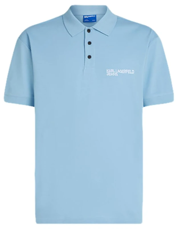 KARL LAGERFELD JEANS Men Regular Pique Polo Blue Dusk S