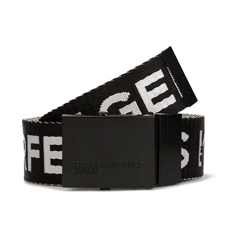 KARL LAGERFELD JEANS, Men's, Reversible Webbing Belt, White, One size
