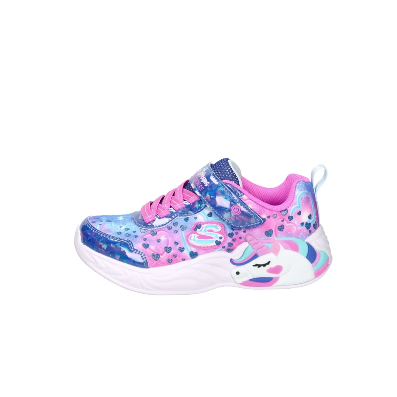 Skechers Girl's Unicorn Dreams Heart Sparkles Sneakers, Navy Sparkle Mesh/Multi Trim, 11.5 UK Child - Image 1