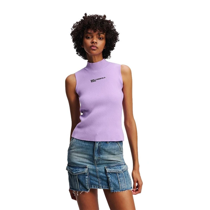 KARL LAGERFELD JEANS, Women's, Knitted Top, Slim Fit, Lavendula, Xs
