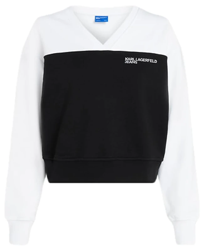 KARL LAGERFELD JEANS, Women's, Blocked V Neck Sweat, Regular Fit, Multicolor, S