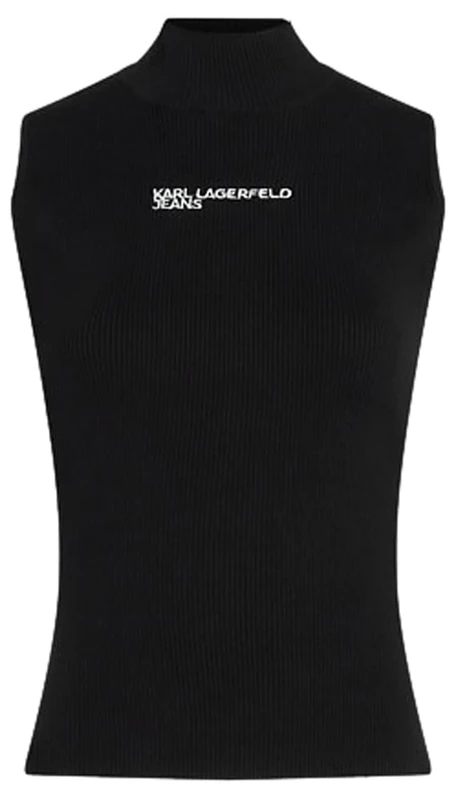 KARL LAGERFELD JEANS, Women's, Knitted Top, Slim Fit, Black, XL