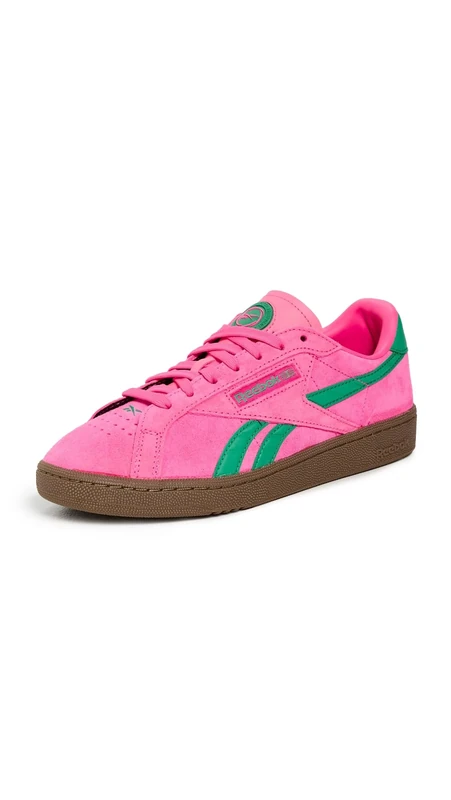 Reebok Women's Club C Grounds UK Sneakers, Atomicpink/Upgradegreen/Gum, 3 UK