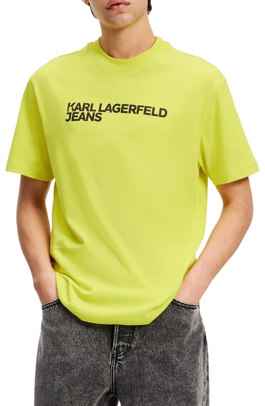 KARL LAGERFELD JEANS Men Regular Short Sleeve Essential T-Shirt Sulphur Spring M