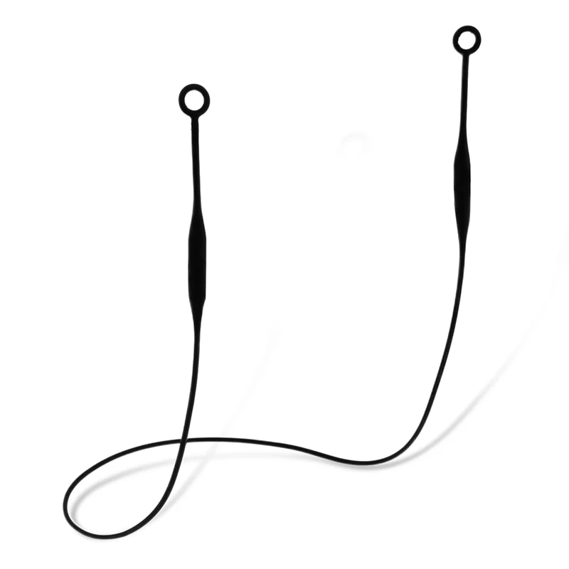 Ptwola 1 Pcs Earplug Lanyard Magnetic Tug-Resistant Safety Earplugs Cord Silicone Removable Ear Plugs Link Cord Flexible Headphones Anti-Lost Sports Lanyard Accessories (Black, 62.5cm/24.6 inches)