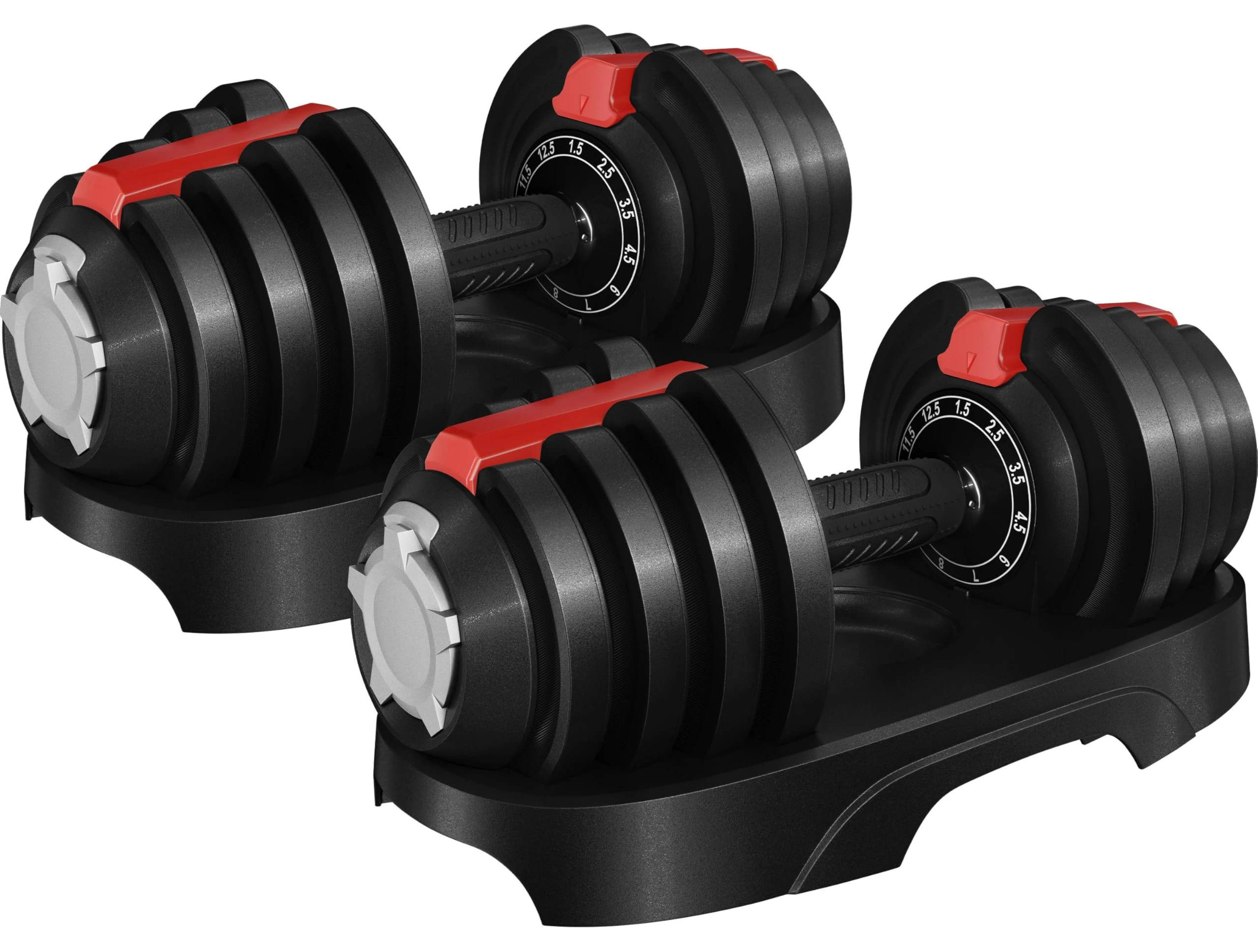 Yaheetech Adjustable Dumbbells 12.5KG/18KG/24KG/40KG Dumbbell Set Space-Saving Adjustable Weights with Safety Locking Mechanism, Home Gym Strength Training Equipment for Full Bodybuilding