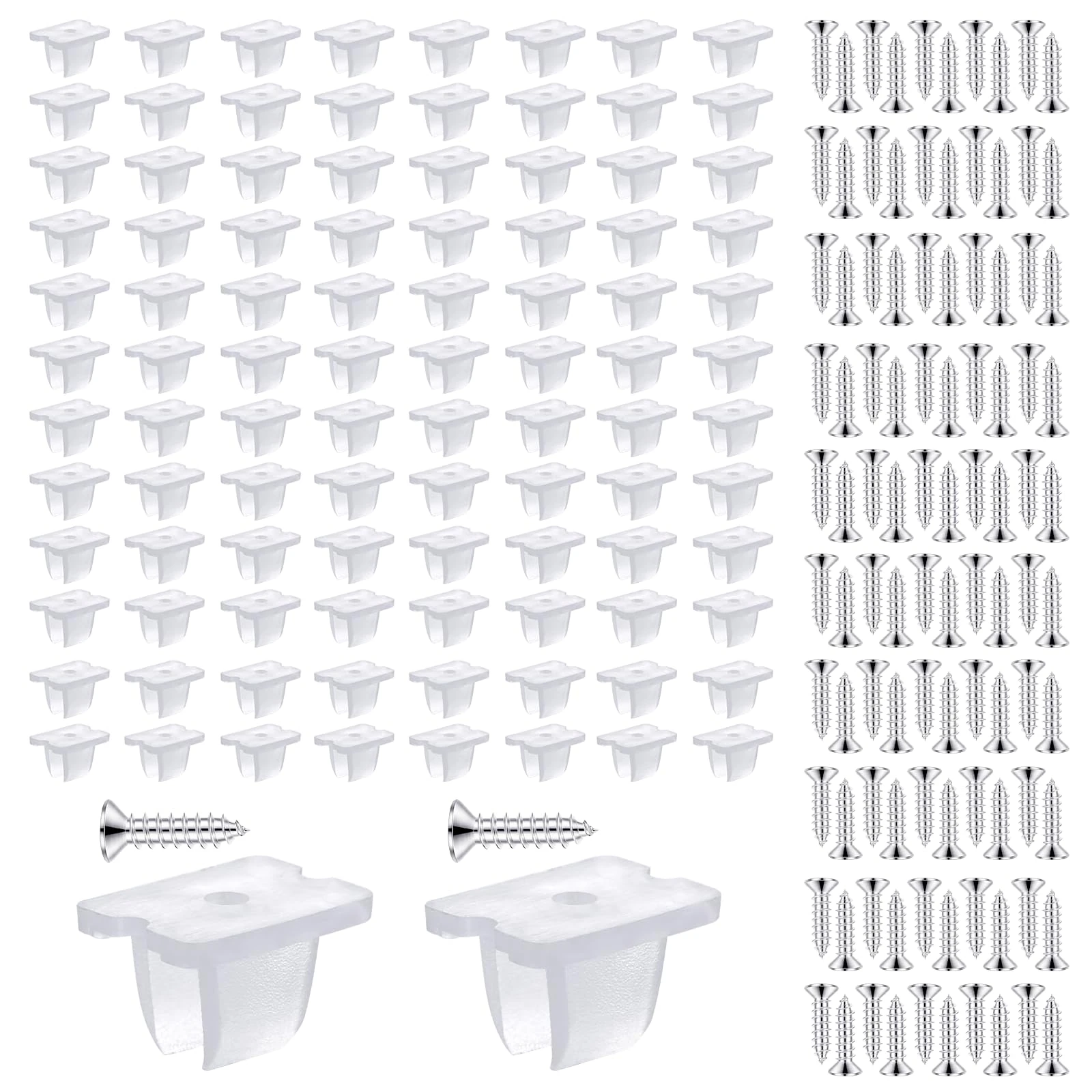 100 PCS Light Strip Clips Waterproof LED Strip Mounting Holder, With Screws fit 5mm to 6mm Translucent