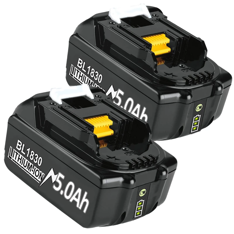 2 Pack 5.0Ah BL1830 Replacement Battery Compatible with Ma-kita 18V Batteries BL1850 BL1830 BL1850B BL1860B BL1860 BL1830B BL1840 BL1820 BL1815 BL1835 BL1845