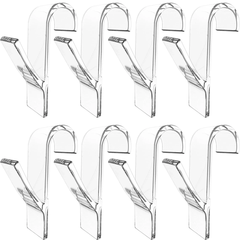 LICQIC 8 Pcs Towel Radiator Brackets Hooks, Bathroom Heated Towel Rail Hooks for All Standard Radiators, Clear