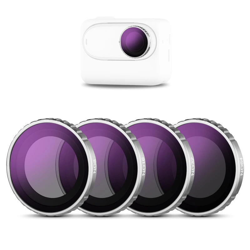 NEEWER GO 3S ND Filter Set (4 Pack), ND8 ND16 ND32 ND64 Neutral Density Lens Filter Accessories Kit with Multicoated HD Optical Glass Compatible with Insta 360 GO 3S, FLB01