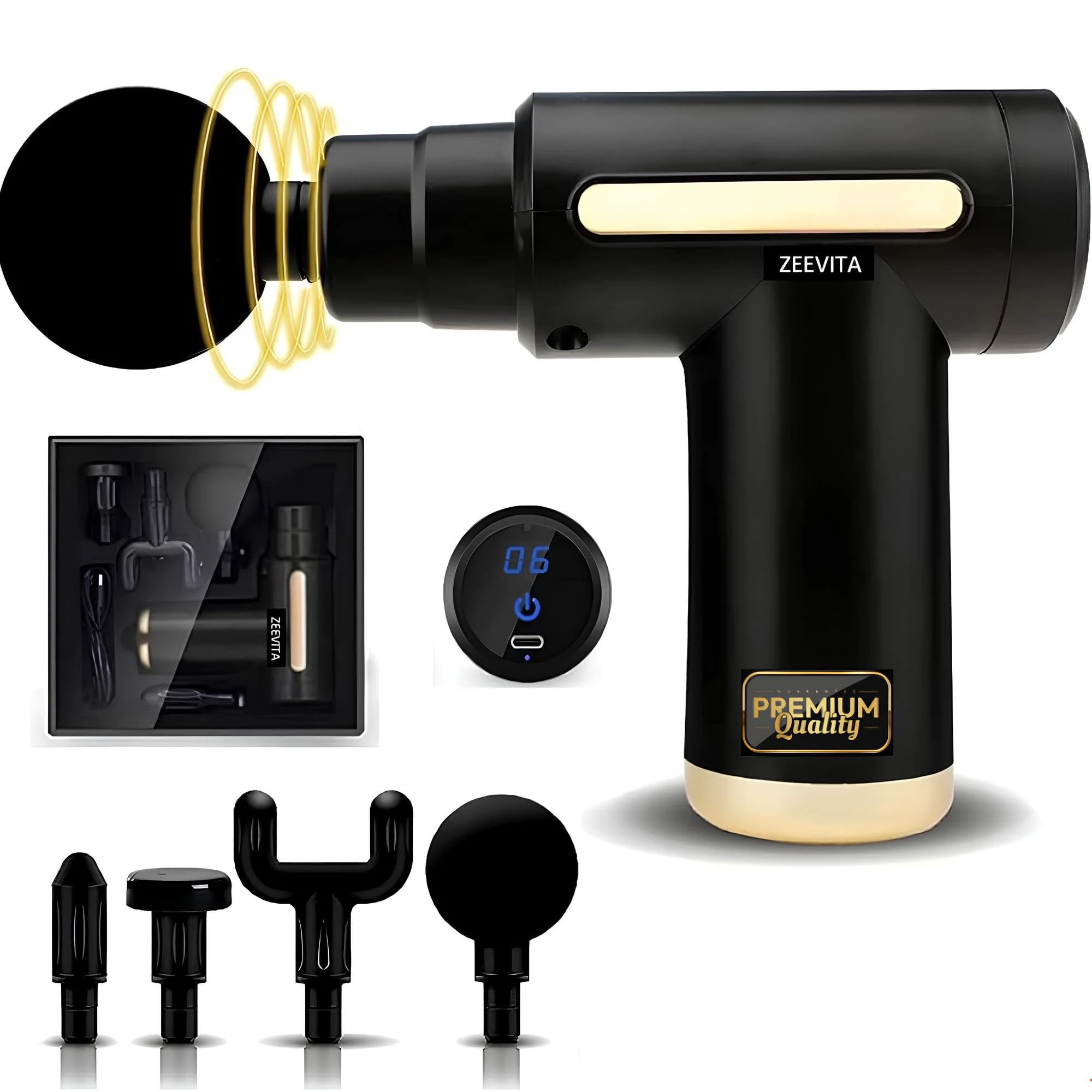 Powerful Mini Massage Gun Deep Tissue, Muscle Percussion Massager with 6 Speeds for Pain Relief Recovery, Portable Massager for Muscle Tension Shoulder Back Body Neck Arm Legs Relaxation