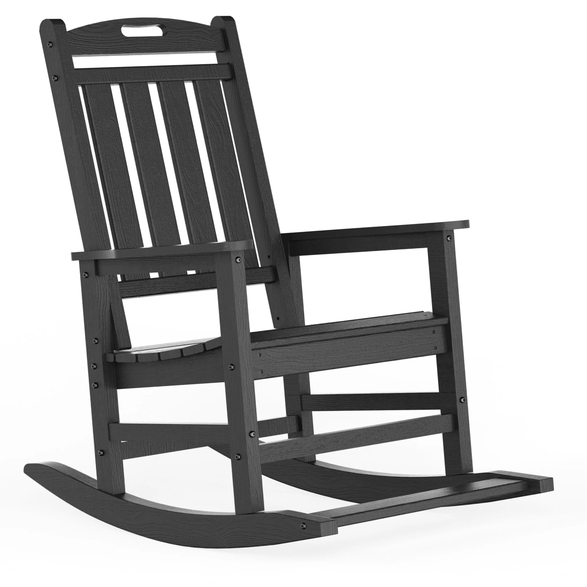 LOUNZY HDPE Outdoor Rocking Chair, Grey