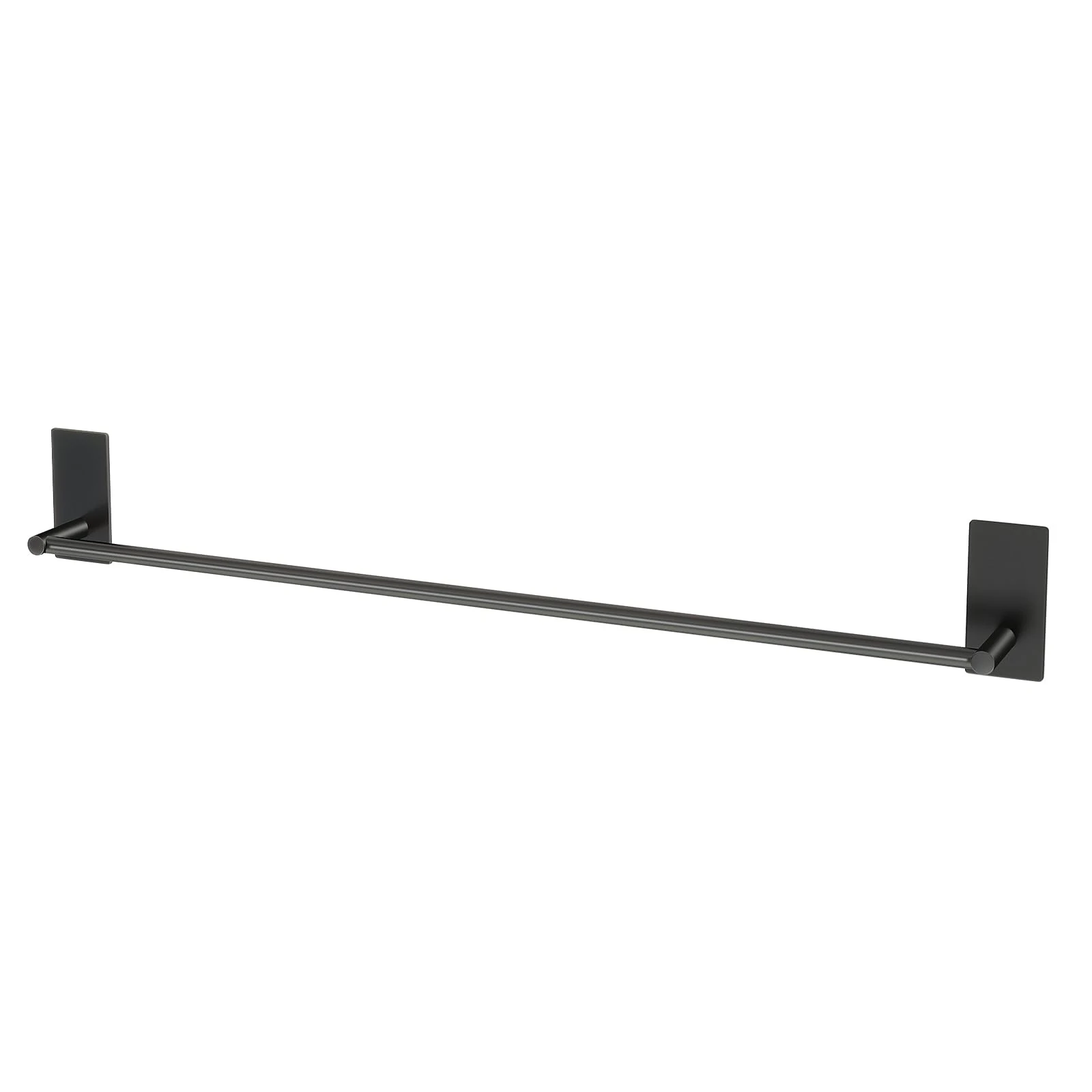 JS Towel Rail Self Adhesive, 80cm Black Bathroom Towel Holder, Stick-on Wall Mounted Towel Rack, SUS304 Stainless Steel, No Drilling