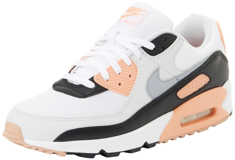 NIKE Women's Air Max 90 Sneaker, White Wolf Grey Black Photon Dust, 3 UK