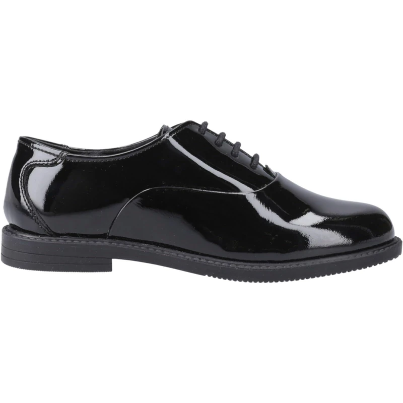 Hush Puppies Girls Nellie Lace Up Pat SNR, Black, 5 UK