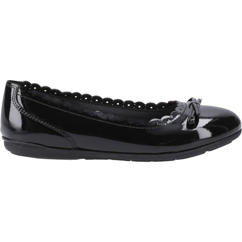 Hush Puppies Girls Lillie Ballerina Pat SNR, Black, 3 UK