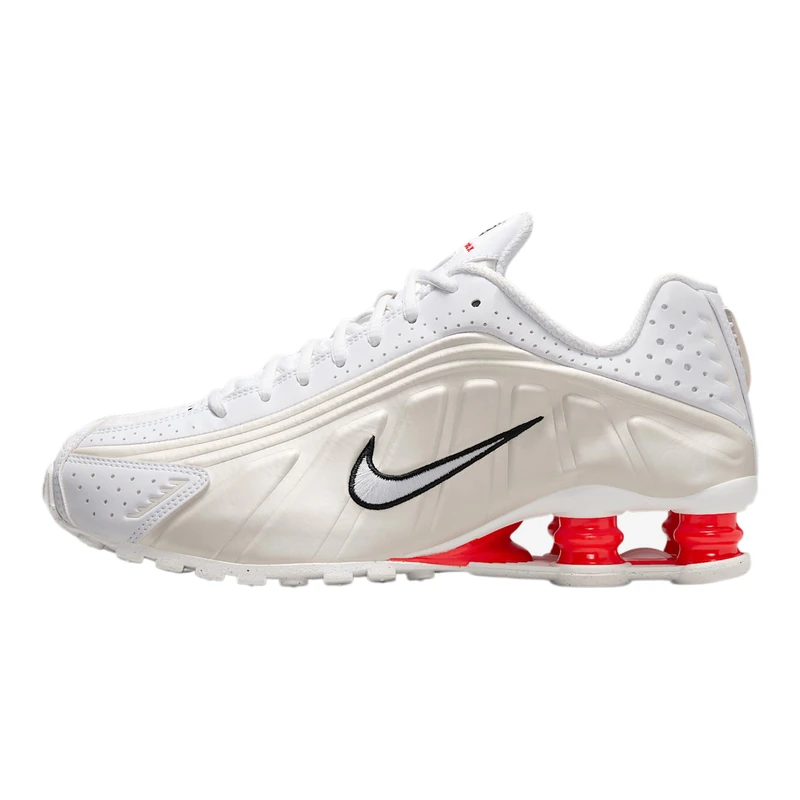 NIKE Women's Shox R4 Sneaker, White White Phantom Picante Red, 5.5 UK