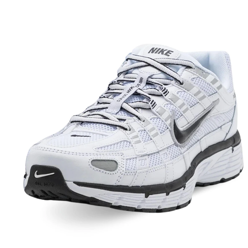 NIKE CD6404-105 P-6000 Men White/Black-Metallic Silver-FLT Silver UK 9