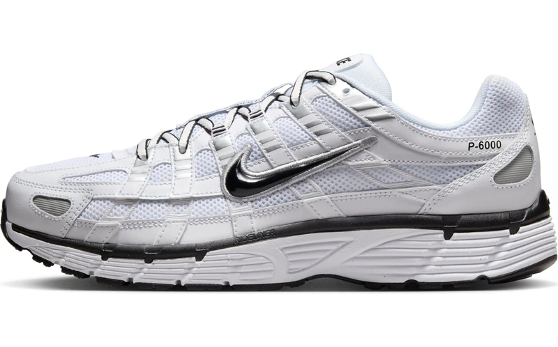 NIKE CD6404-107 P-6000 Men White/Black-Metallic Silver-Black UK 6