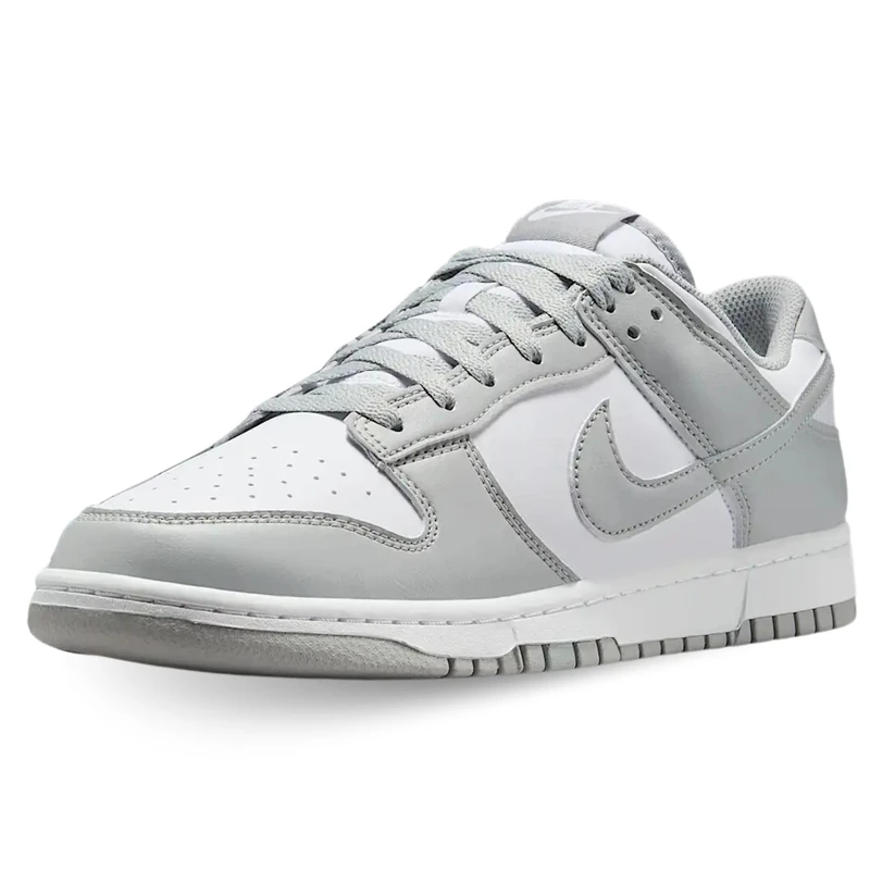 Nike Men's Dunk Low Retro Shoes, White/Lt Smoke Grey/White, 6 - Image 1