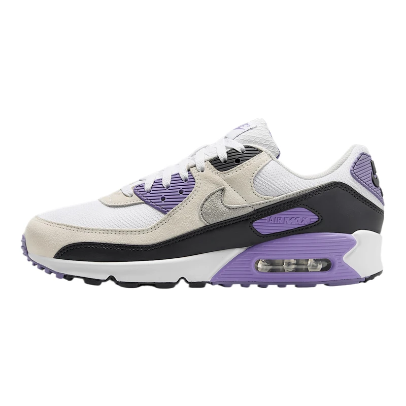 NIKE DM0029-114 Air Max 90 Men White/LT Smoke Grey-Dusty Amethyst UK 5