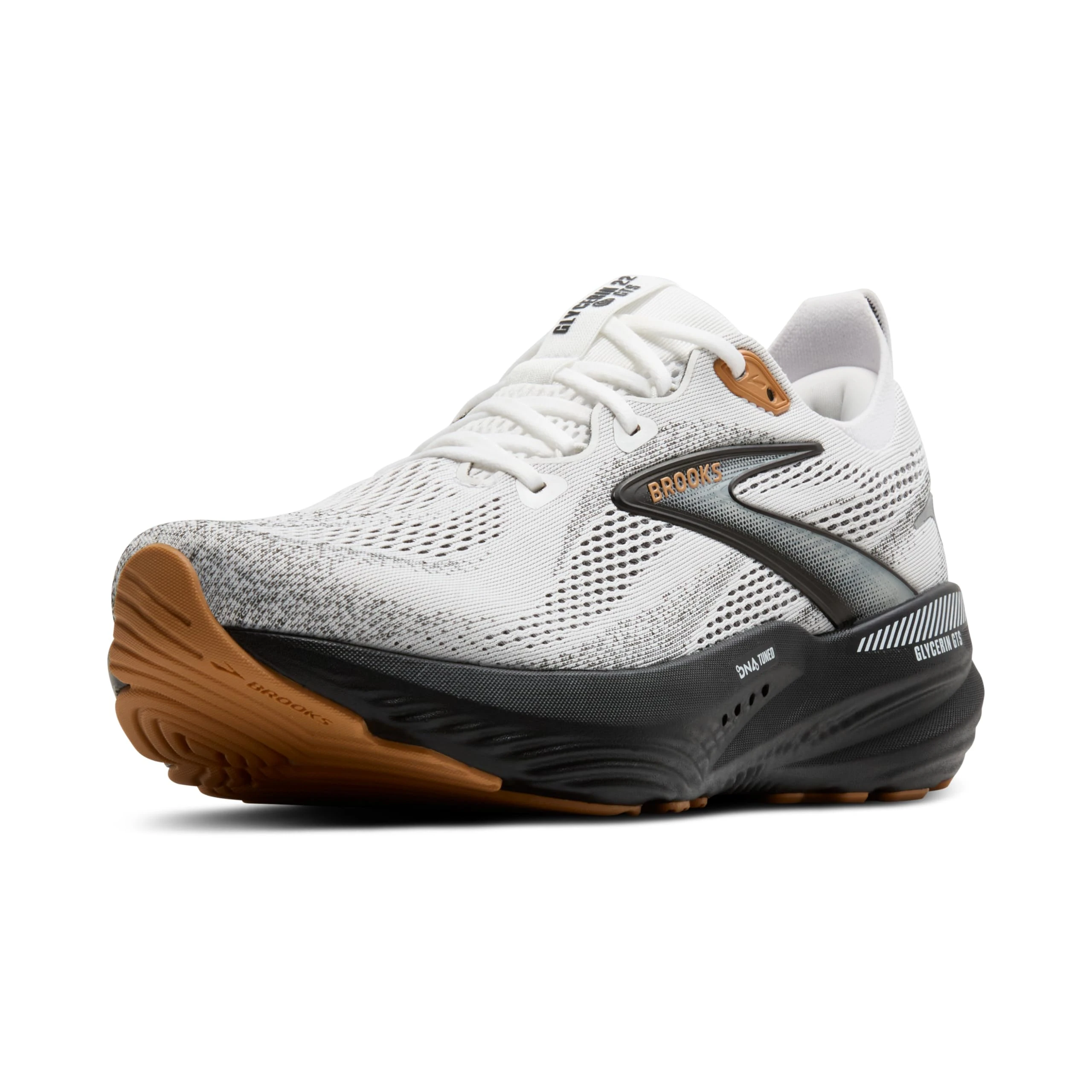 Brooks Men’s Glycerin GTS 22 Supportive Running Shoe, White/Grey/Black, 8.5 UK